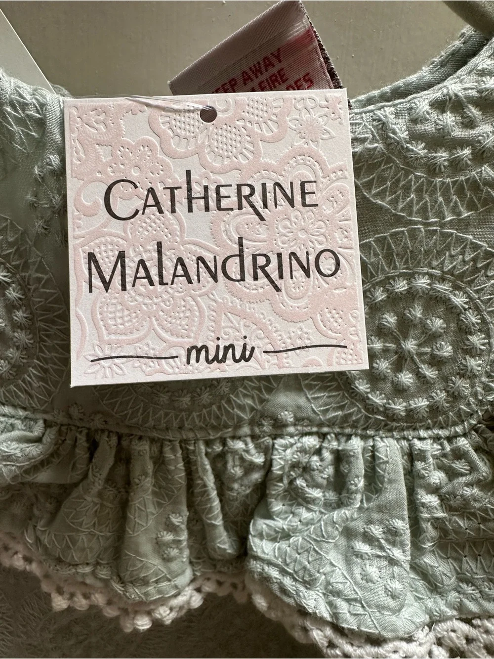 NWT Catherine Malandrino Baby Sage Mint  Green Bubble Romper and Bonnet